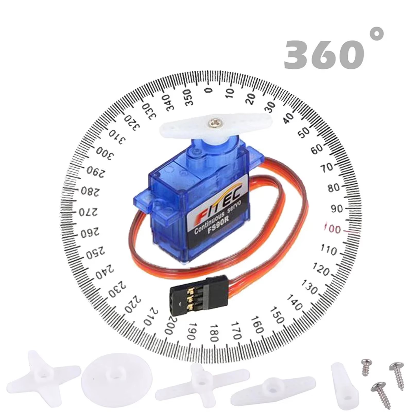 FS90R 9g Servo 360 Derece Süre - Arduino Robot incelemesi ve fiyatı