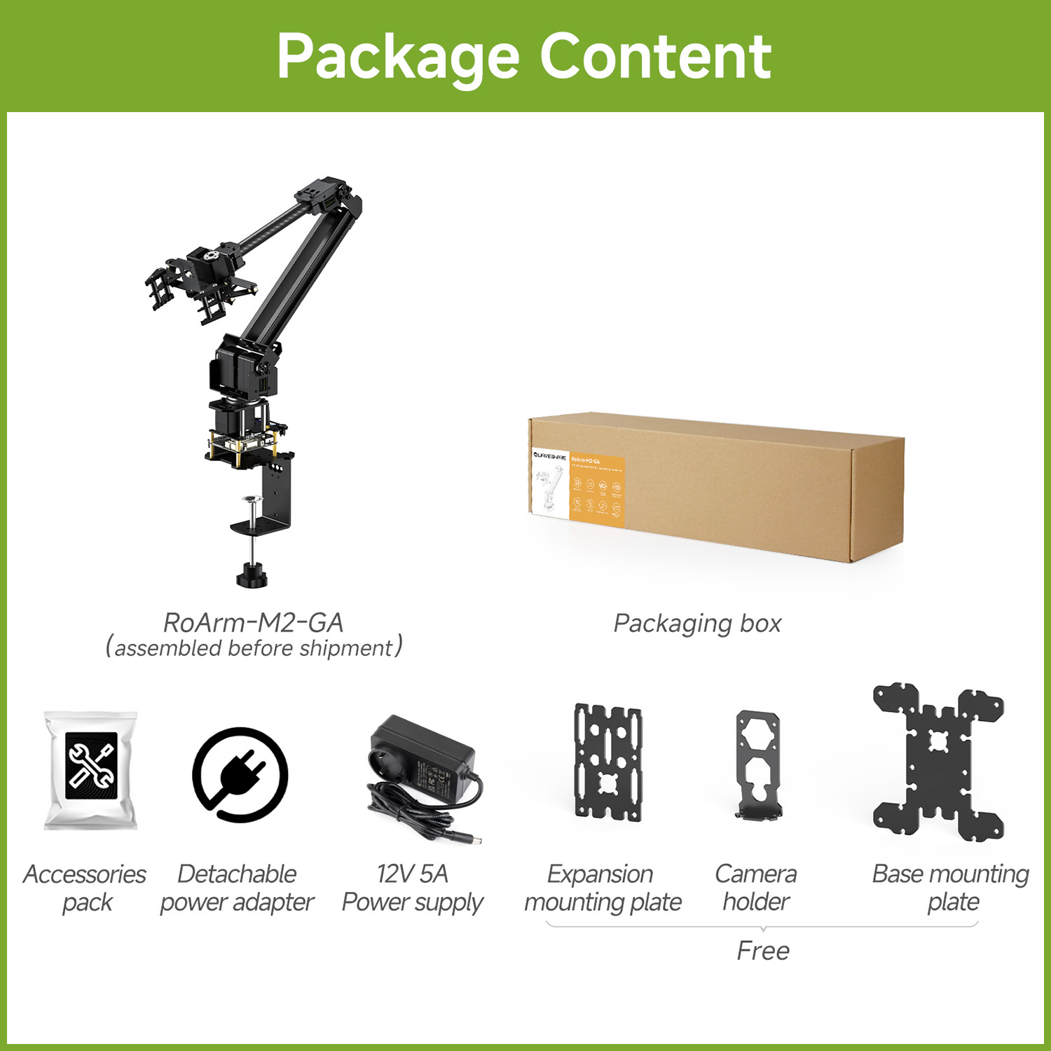 Waveshare 3+1 DOF Yüksek Torkl - Robot Arm Kit incelemesi ve fiyatı